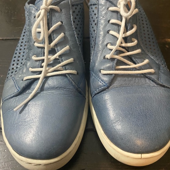 Ferrini Blue Leather Cutout Sneakers - Picture 4 of 8